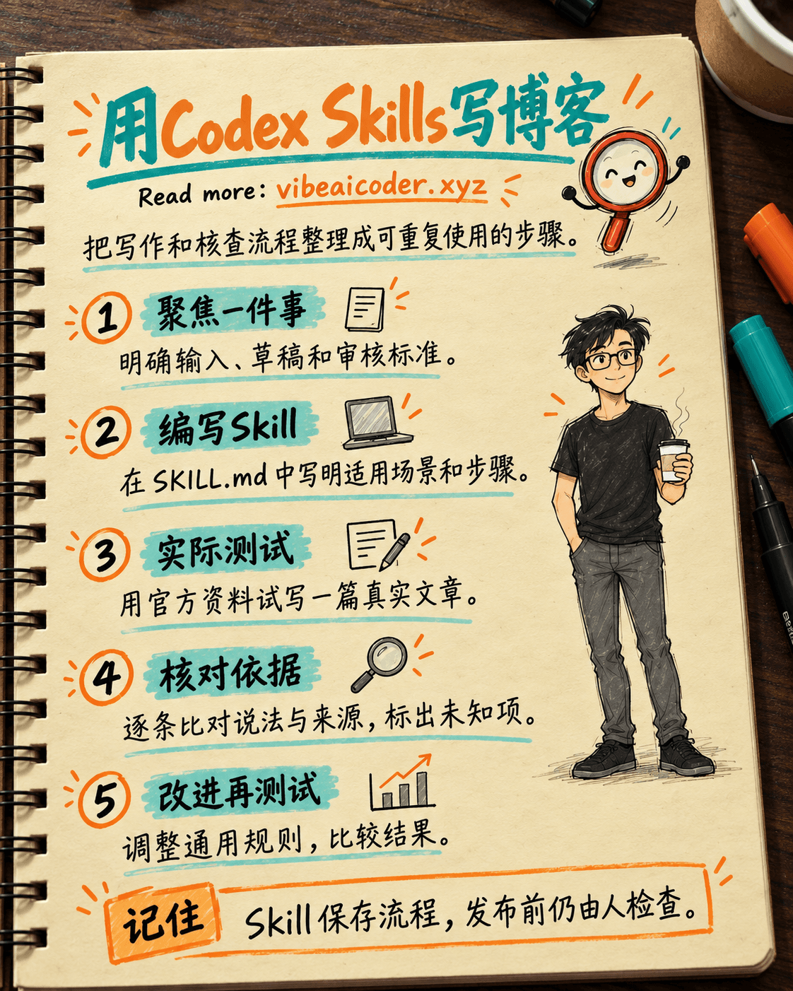 用 Codex Skills 复用博客写作与内容核查流程