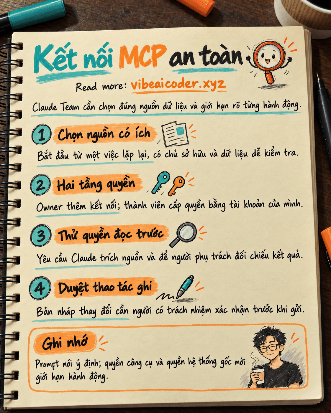 🔌 Kết nối MCP cho Claude Team: chọn nguồn dữ liệu, quyền thao tác và quy trình phê duyệt