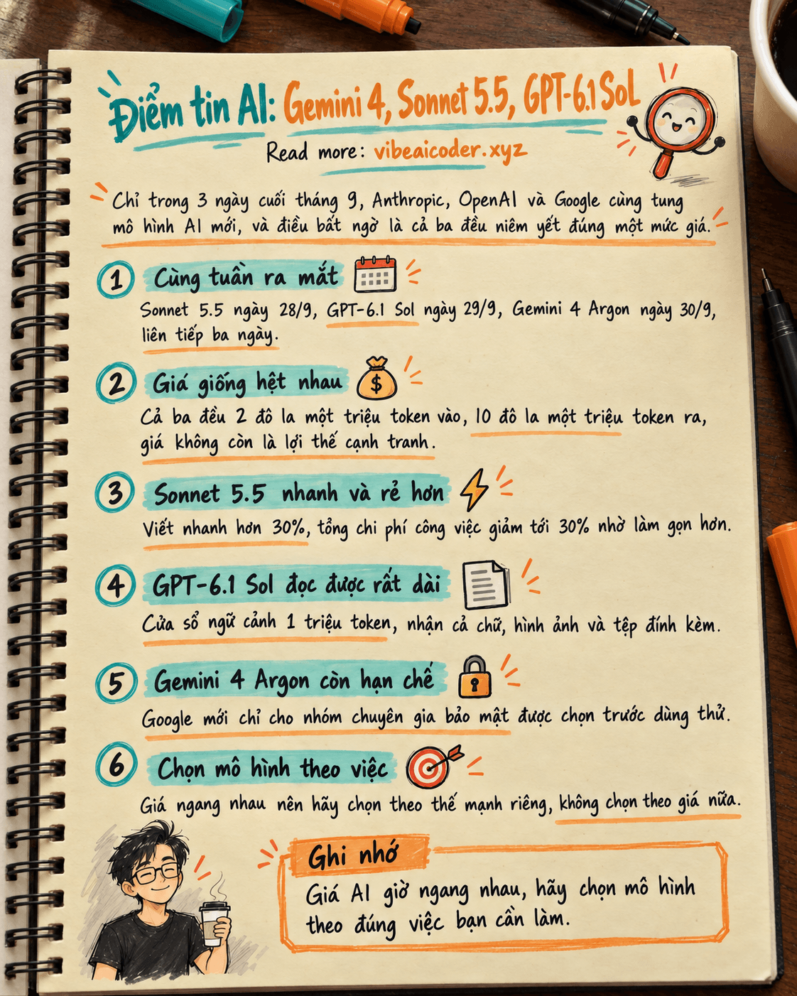 Điểm tin AI: Gemini 4, Sonnet 5.5, GPT-6.1 Sol cùng chung một mức giá