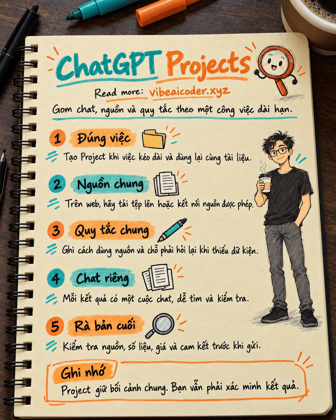 📁 Dùng ChatGPT Projects để gom tài liệu và quản lý công việc dài hạn