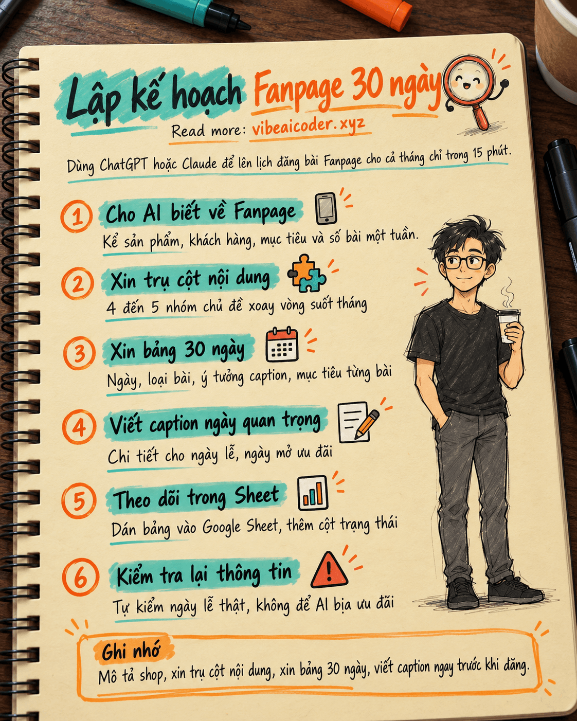 📅 Dùng AI lập kế hoạch nội dung Fanpage 30 ngày chỉ trong 15 phút