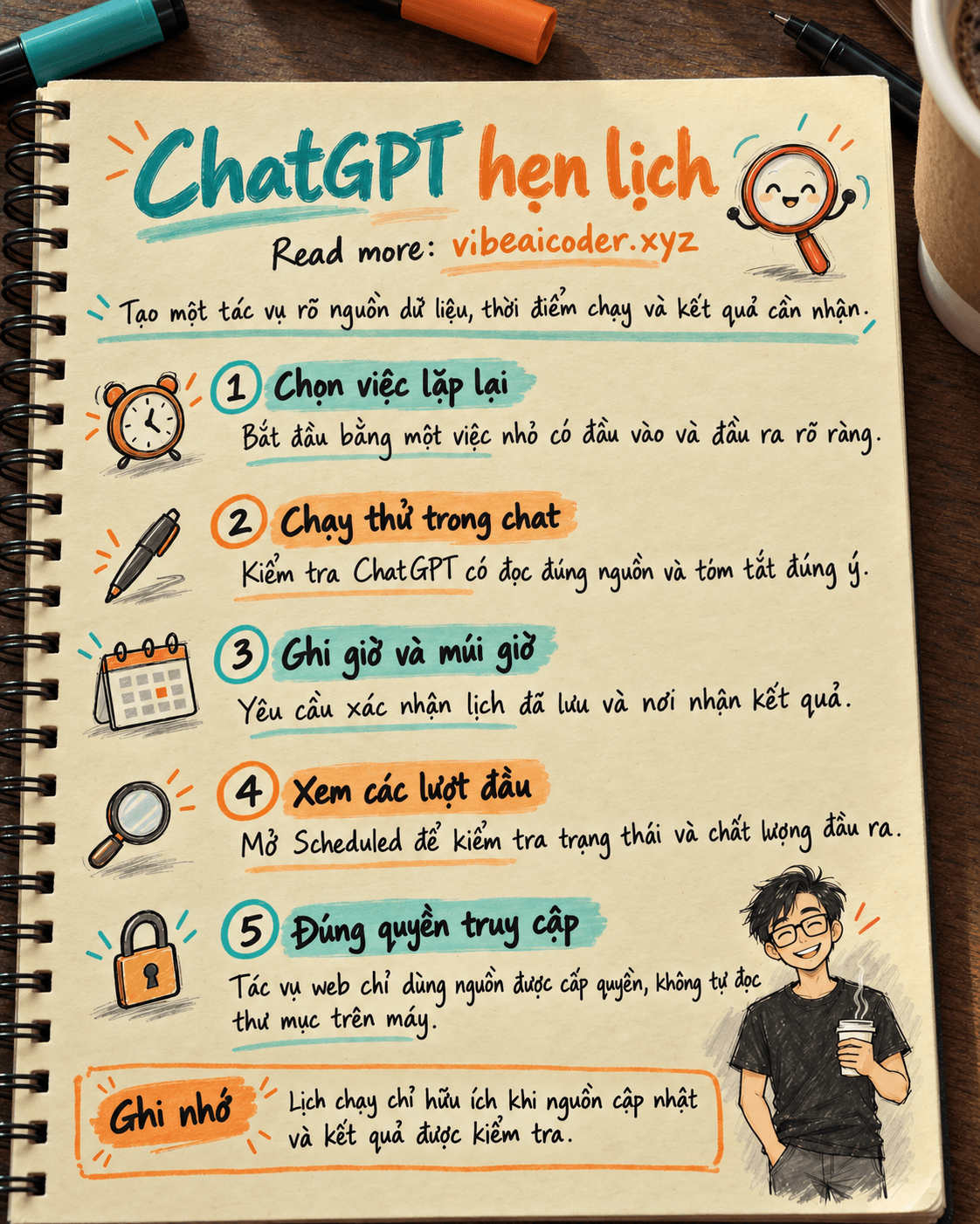 ⏰ Dùng ChatGPT Tasks để nhắc việc và nhận bản tin công việc định kỳ