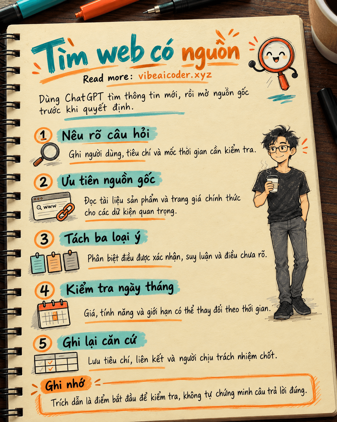 🔎 Dùng ChatGPT tìm thông tin mới trên web và kiểm tra nguồn trước khi quyết định