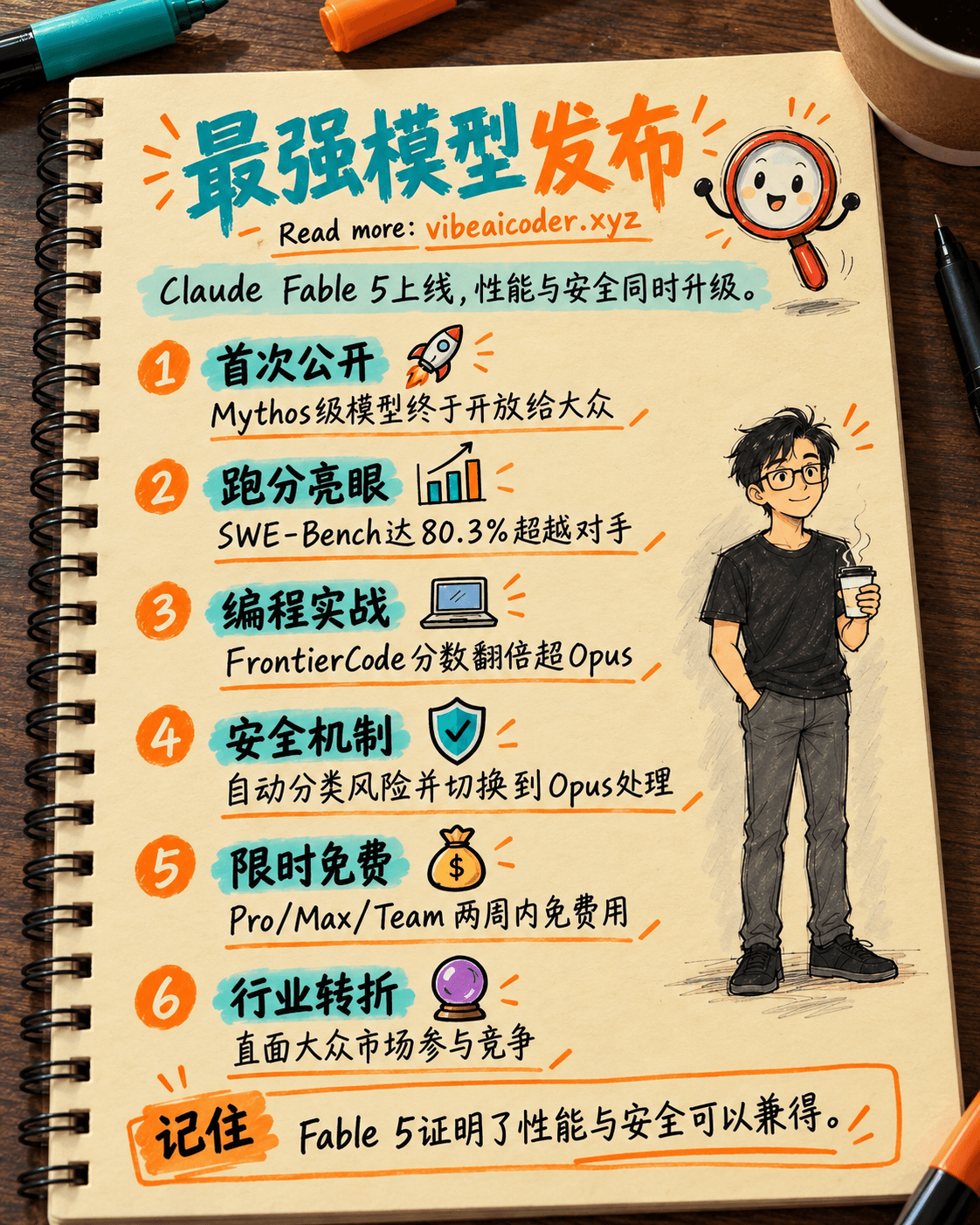 🤯 Claude Fable 5 发布:Anthropic 迄今最强模型,SWE-Bench 达80%