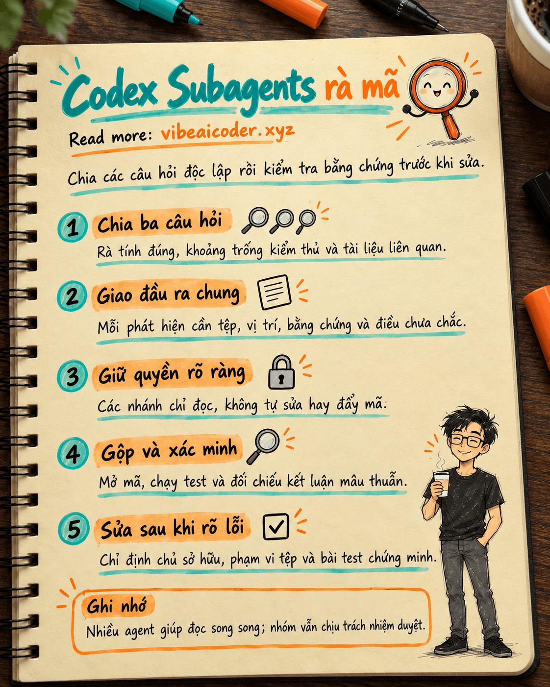 Dùng Codex Subagents chia việc rà mã và nghiên cứu cho nhóm phần mềm nhỏ có kiểm chứng