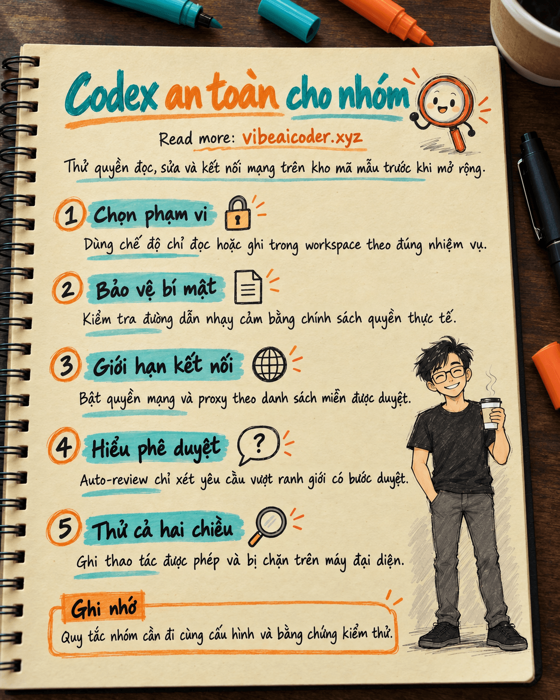 Dùng Codex để cho nhóm sửa mã trong phạm vi an toàn và kiểm tra quyền trước khi chạy