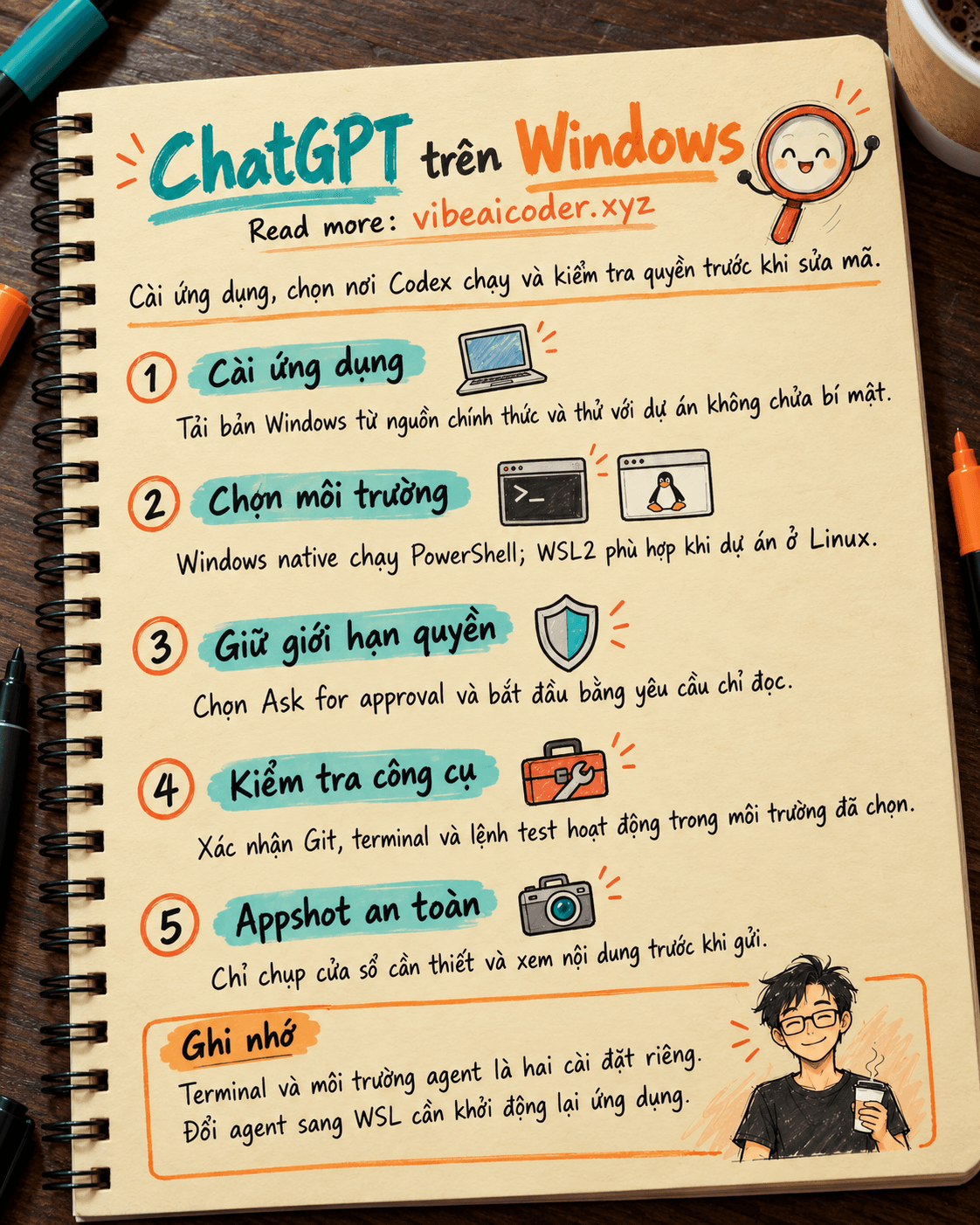 Cài ChatGPT desktop trên Windows: chọn Windows native hay WSL2, giữ quyền an toàn và sửa lỗi thường gặp