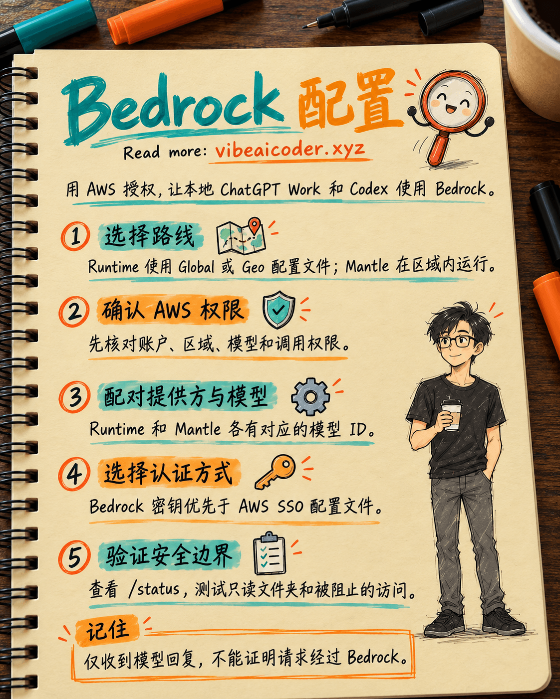 通过 Amazon Bedrock 使用 ChatGPT Work 和 Codex：配置 AWS 权限并验证