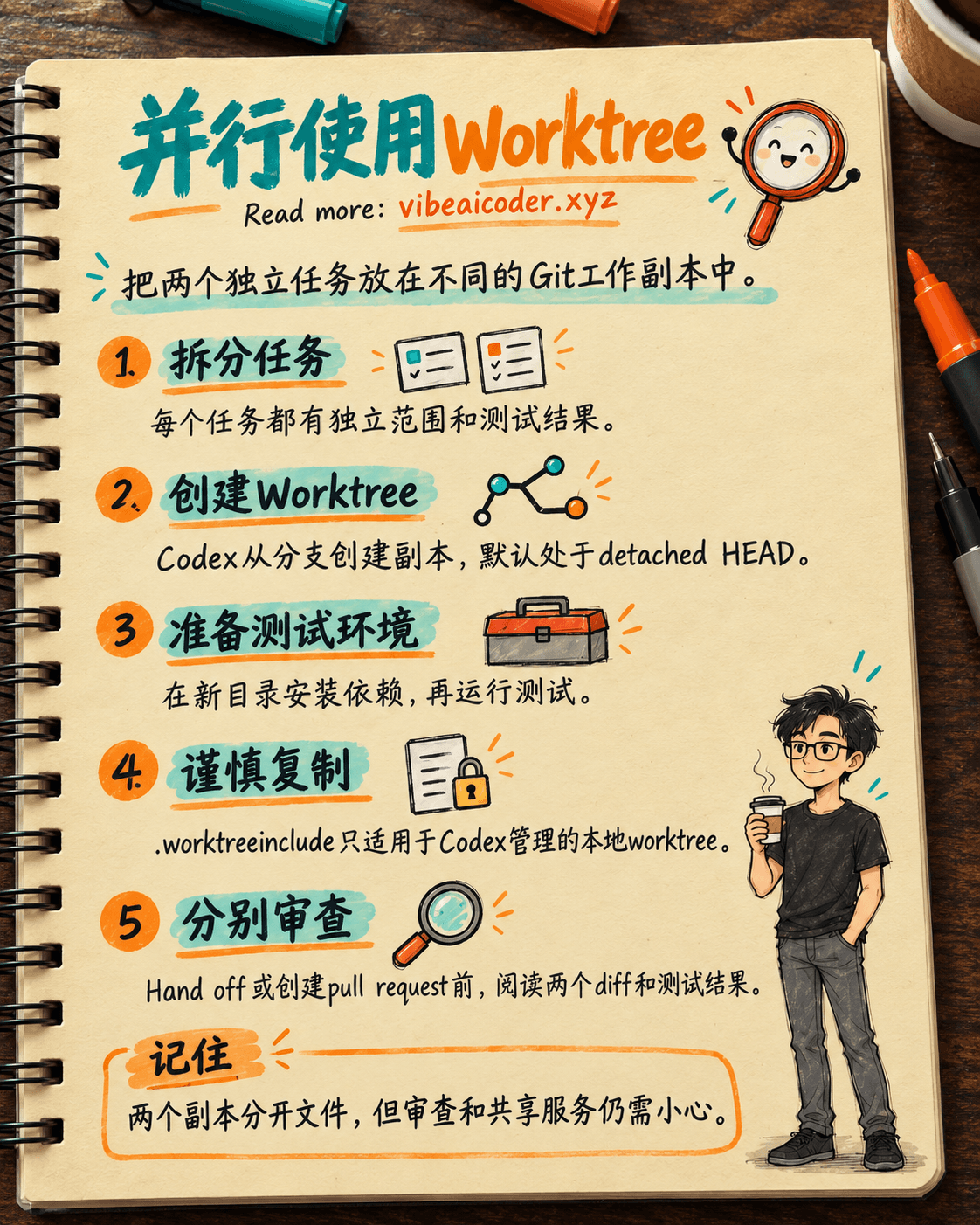用 Codex Worktree 并行处理两项任务并分别验证