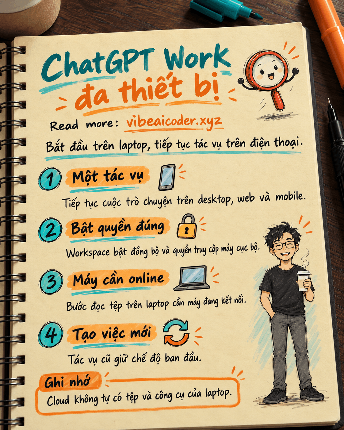 📱 Dùng ChatGPT Work tiếp tục tác vụ từ laptop sang điện thoại
