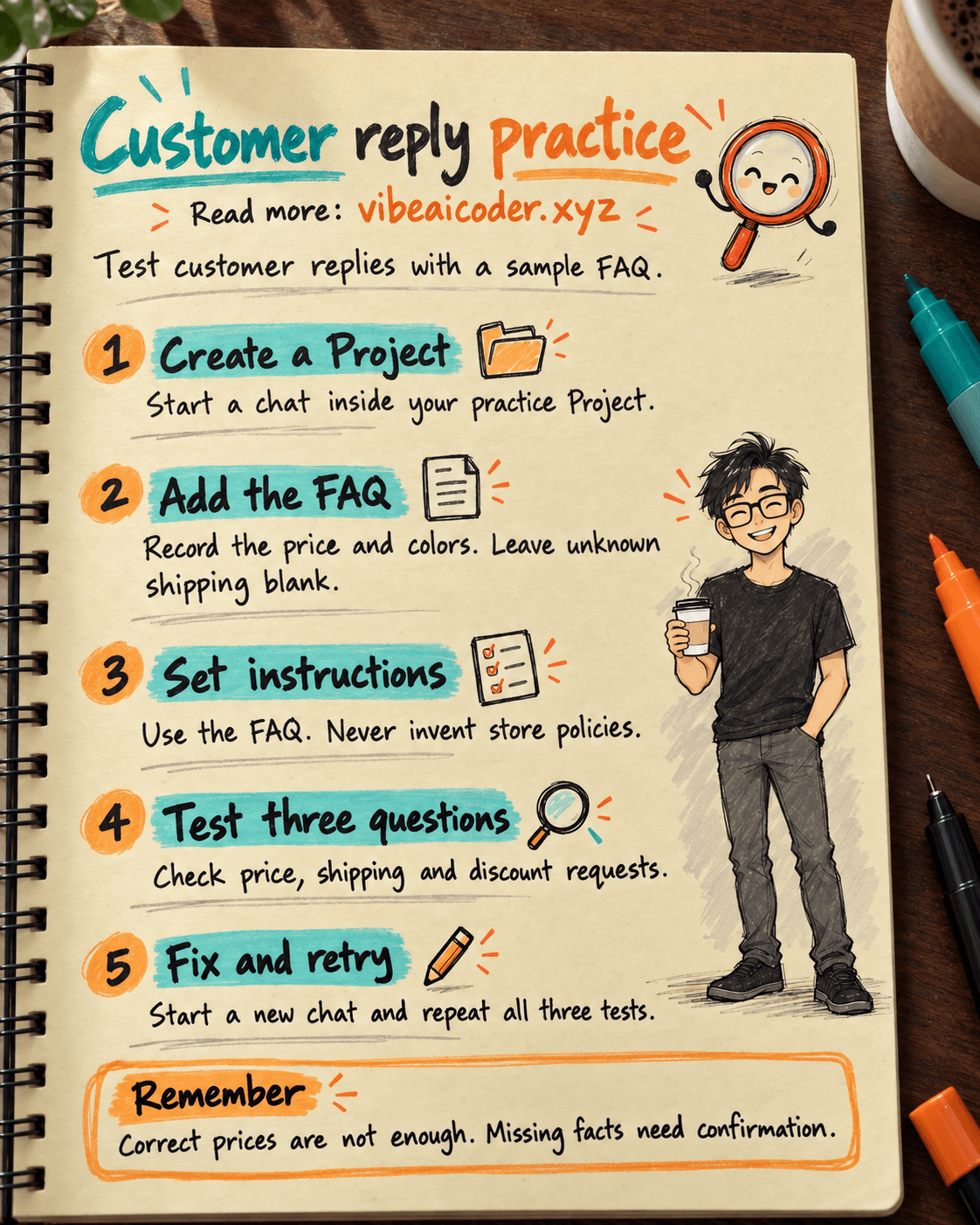 ChatGPT Projects tutorial: test customer replies with a sample FAQ