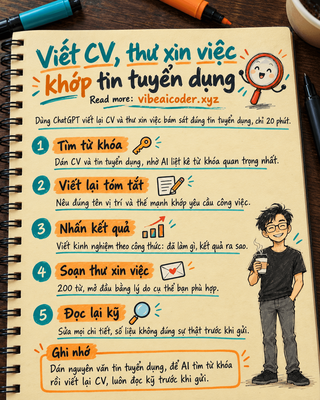 Dùng ChatGPT viết CV và thư xin việc khớp đúng tin tuyển dụng trong 20 phút