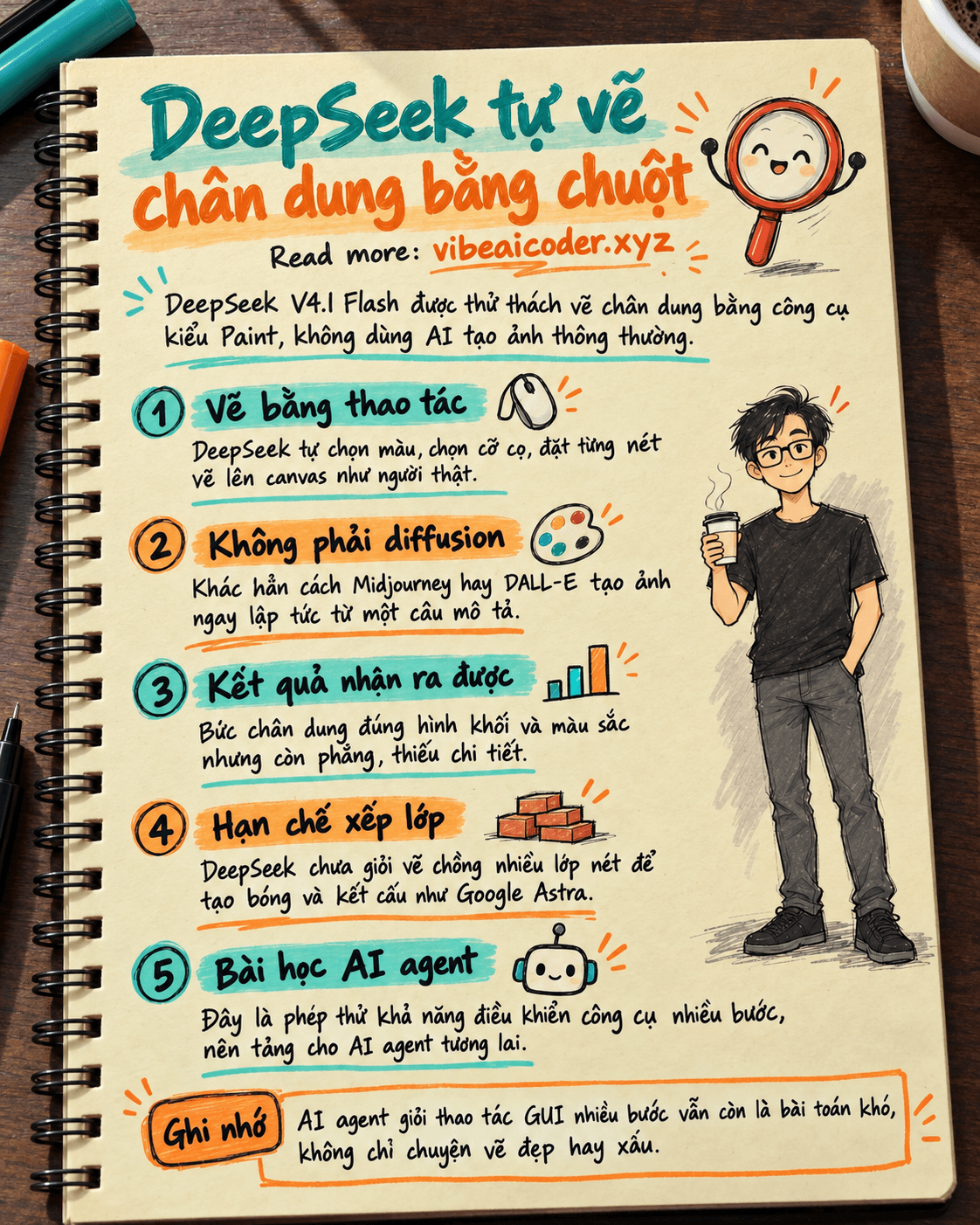 DeepSeek tự cầm chuột vẽ chân dung bằng công cụ kiểu Paint, không tạo ảnh theo cách thường thấy