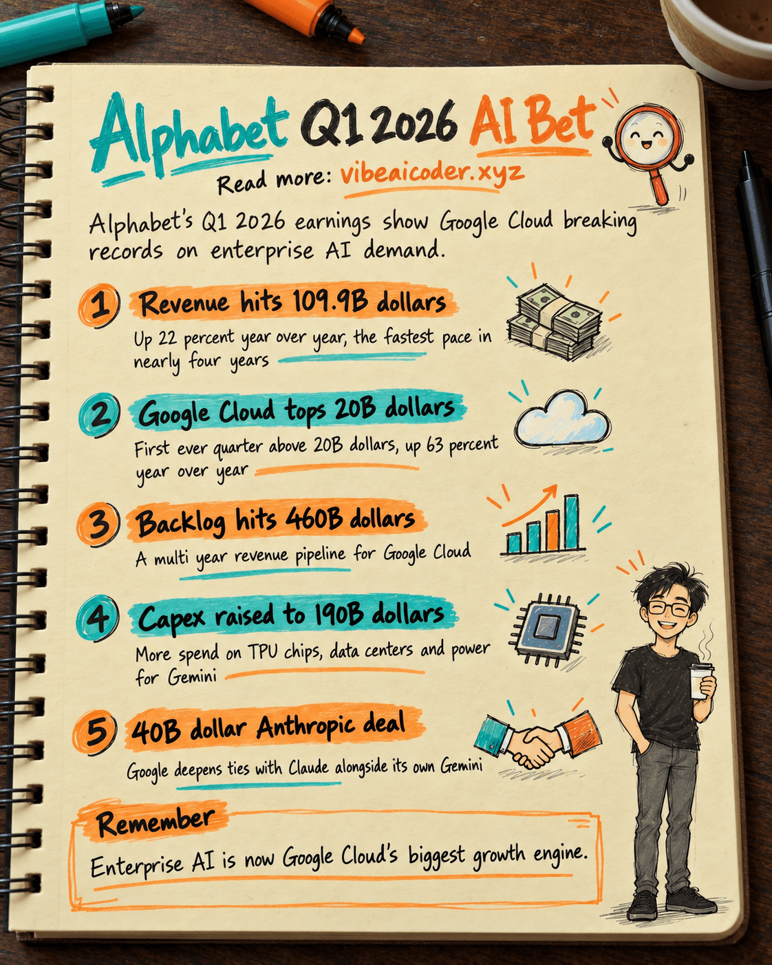 Alphabet Q1 2026 Earnings: Google Cloud Tops $20B, $190B AI Bet