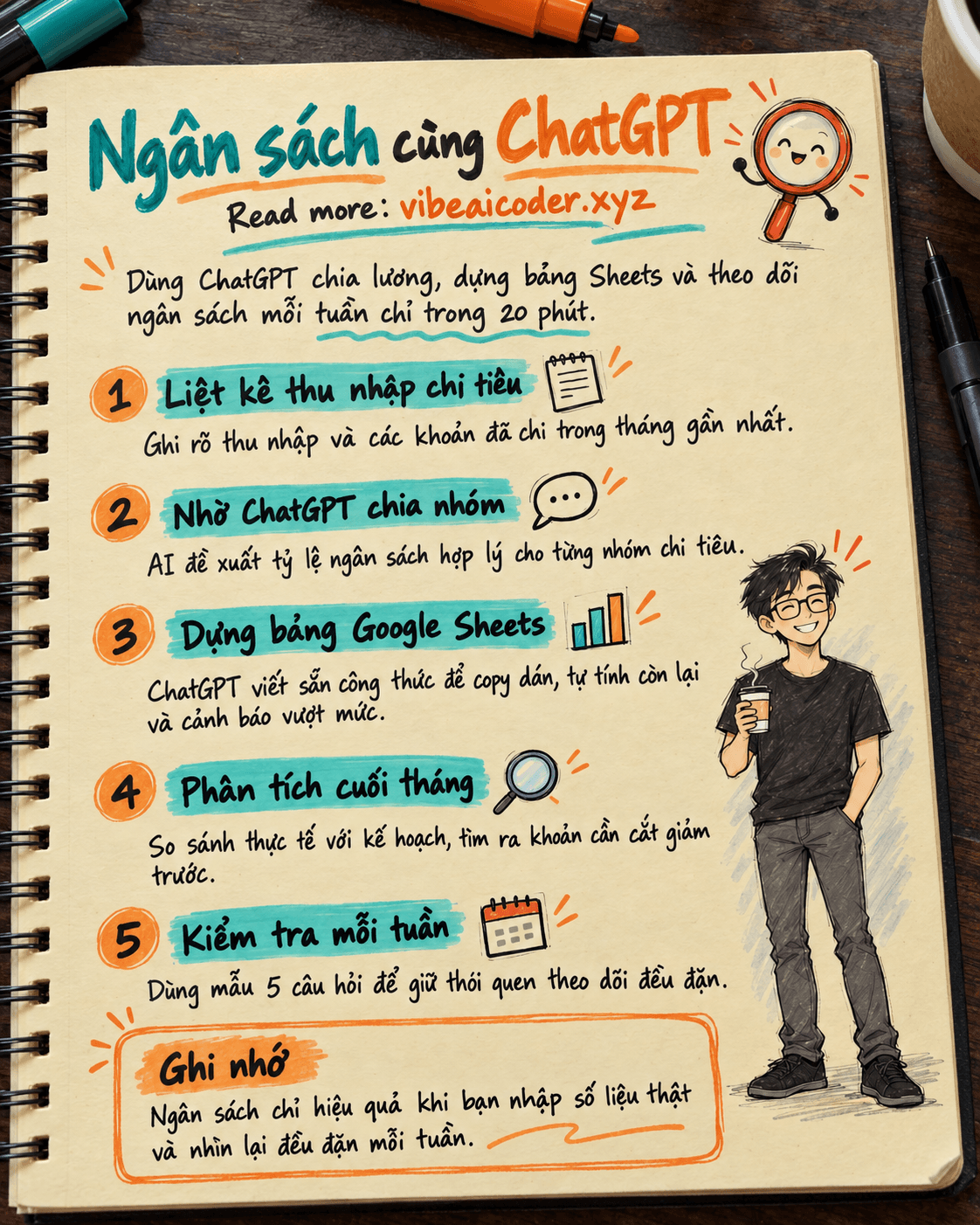 Dùng ChatGPT lập kế hoạch chi tiêu cá nhân và theo dõi ngân sách trong 20 phút