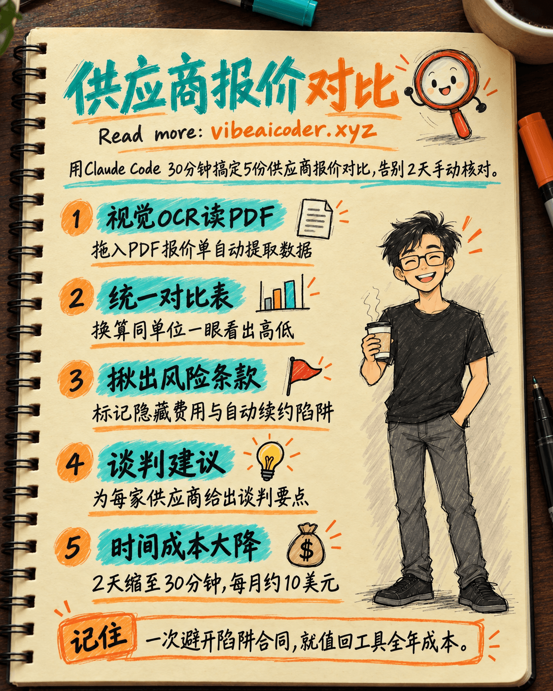 📊 采购经理用Claude Code 30分钟对比5份供应商报价,告别2天核对