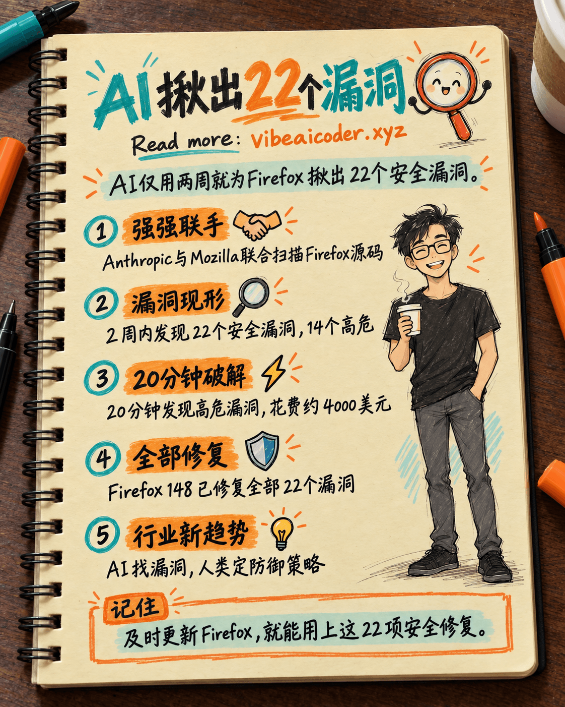 🦊 AI揪出Firefox的22个安全漏洞,仅用2周