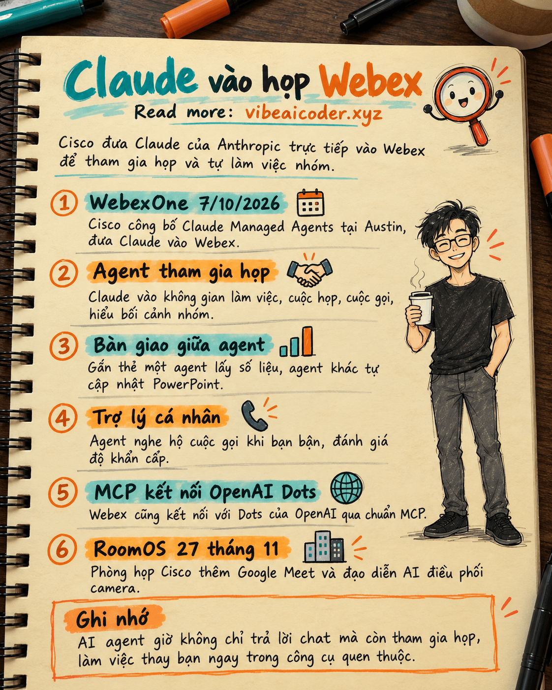 Cisco đưa Claude vào Webex: AI giờ tham gia họp, làm việc nhóm thay bạn