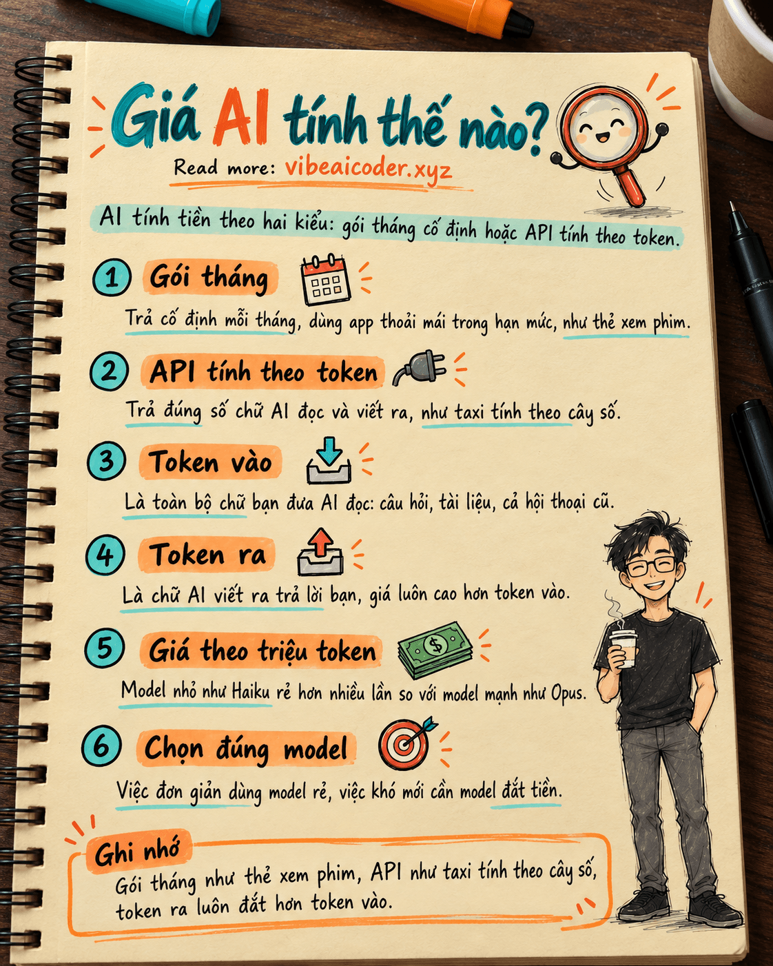 Giá AI tính thế nào? Gói tháng, API, token vào và token ra khác nhau ra sao