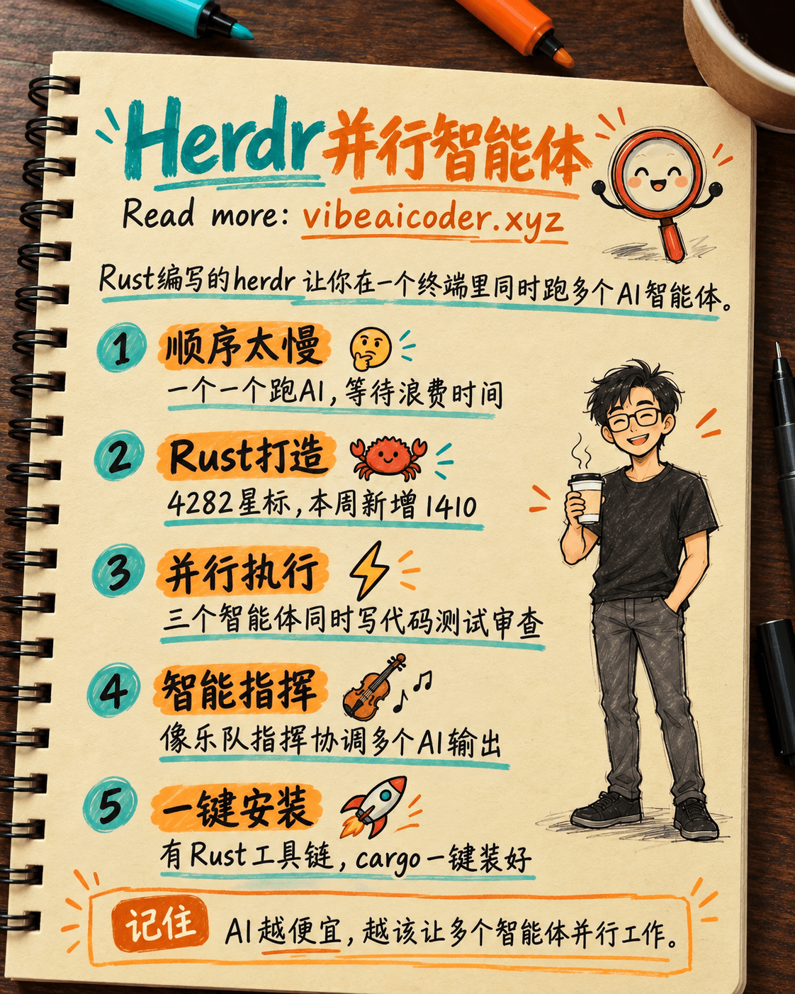 🎯 Herdr：终端里同时运行 Claude Code、Cursor 和 Gemini CLI