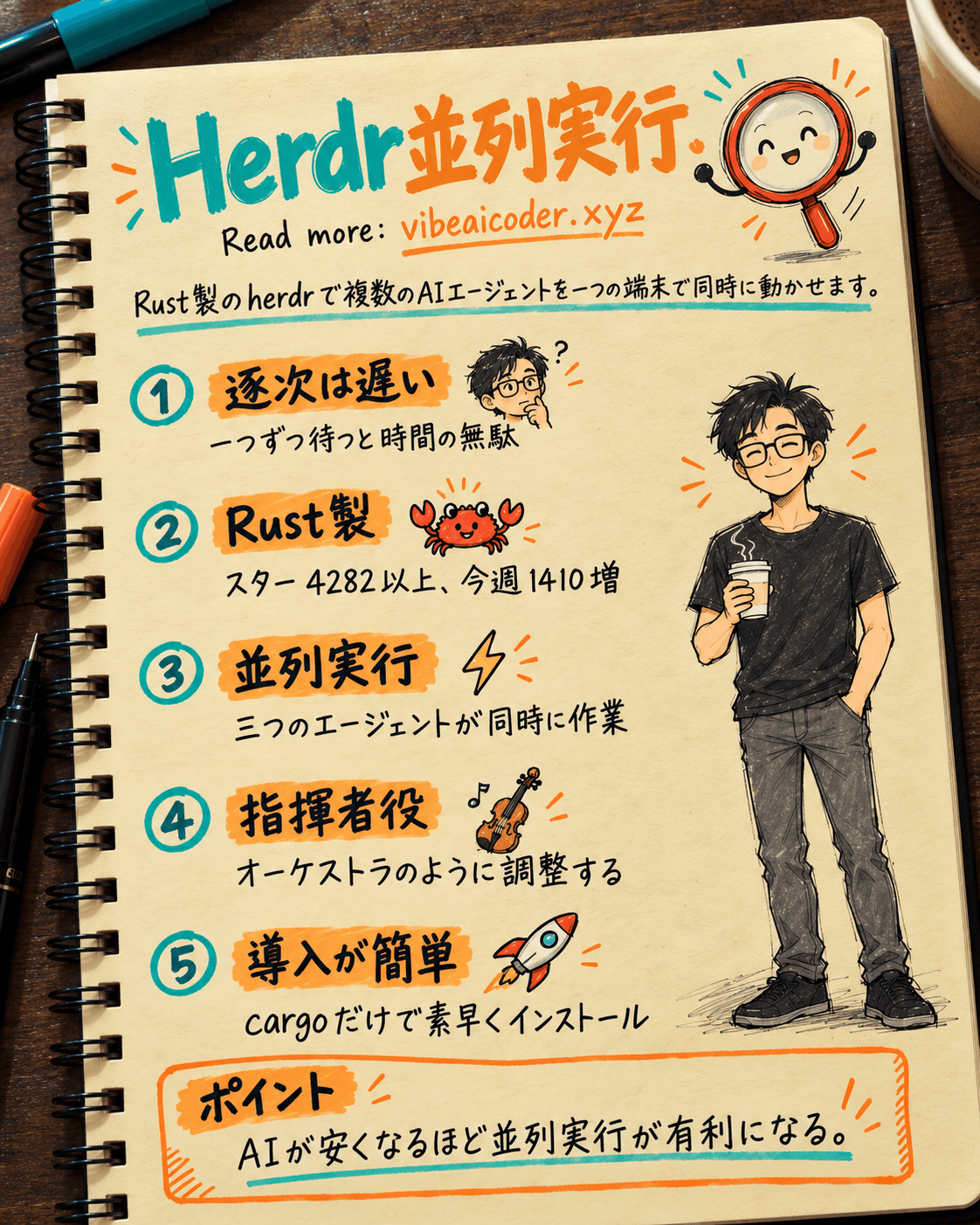 🎯 Herdr：ターミナルでClaude Code、Cursor、Gemini CLIを同時実行