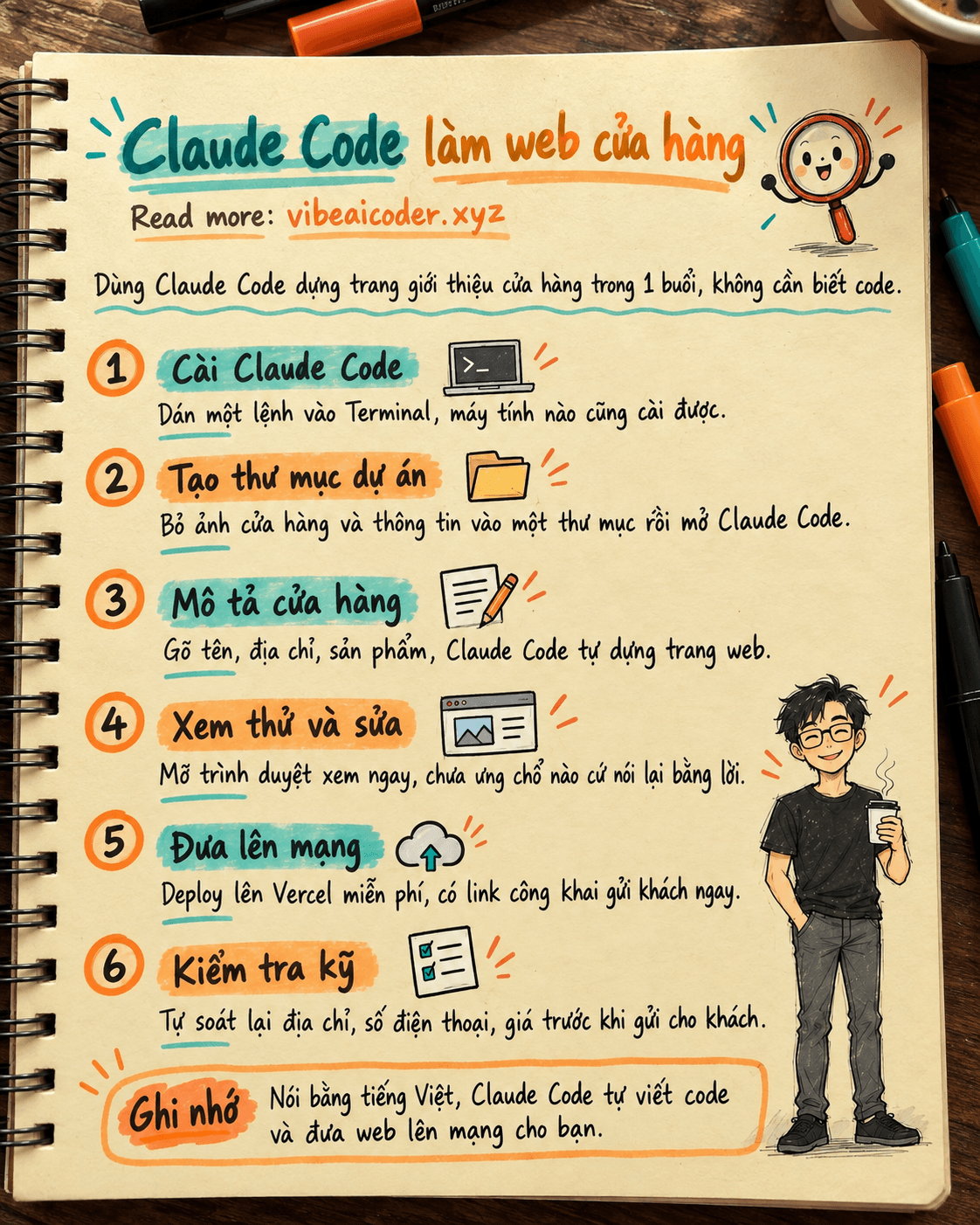 Dùng Claude Code làm trang web giới thiệu cửa hàng trong 1 buổi, không cần biết code