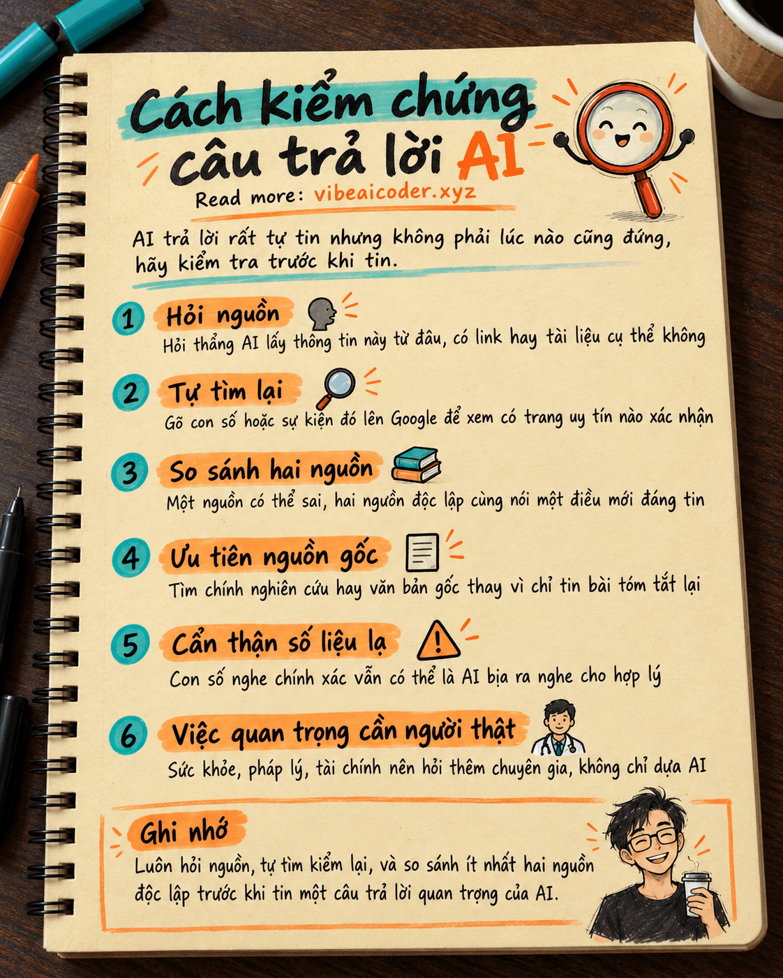 Cách kiểm chứng câu trả lời của AI: nguồn, số liệu, trích dẫn