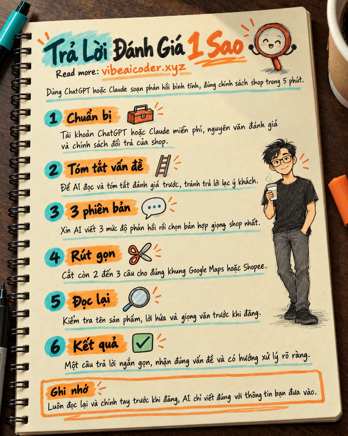 Dùng ChatGPT hoặc Claude để trả lời đánh giá 1 sao trên Shopee và Google Maps trong 5 phút