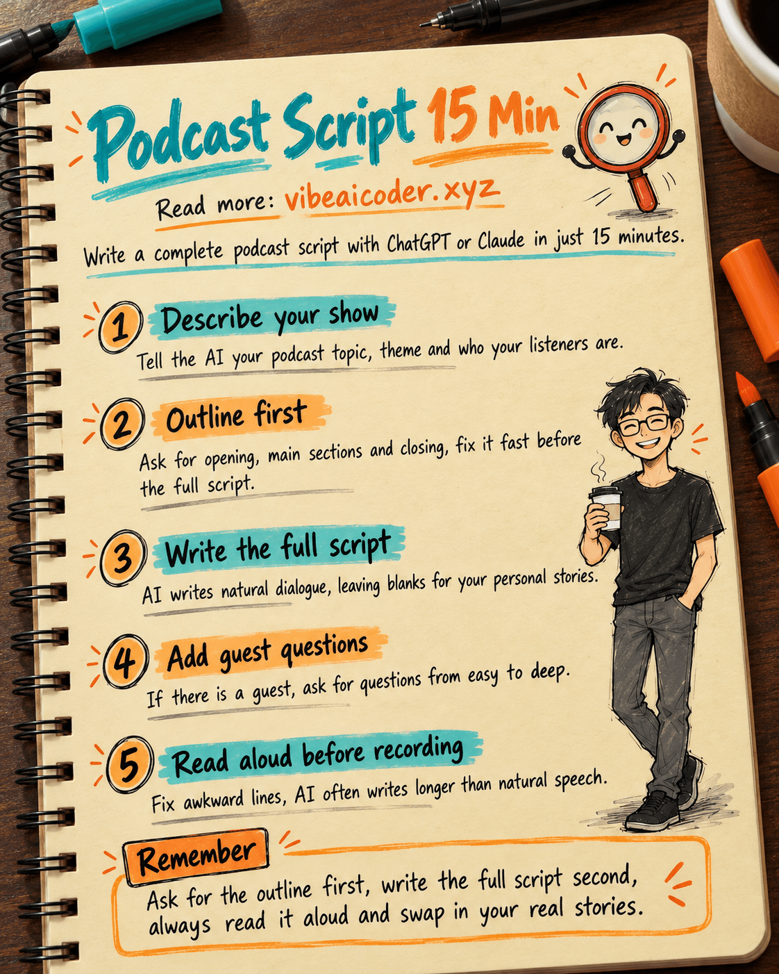 Write A Podcast Script With ChatGPT Or Claude In 15 Minutes
