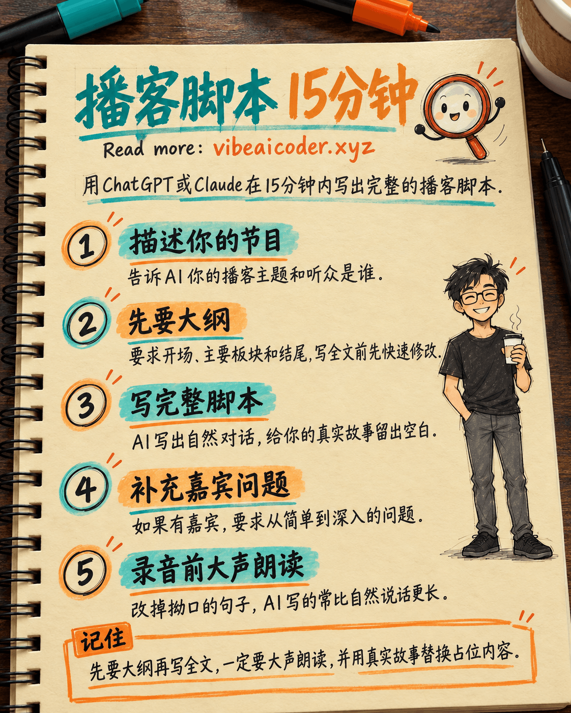 用ChatGPT或Claude在15分钟内写出播客脚本