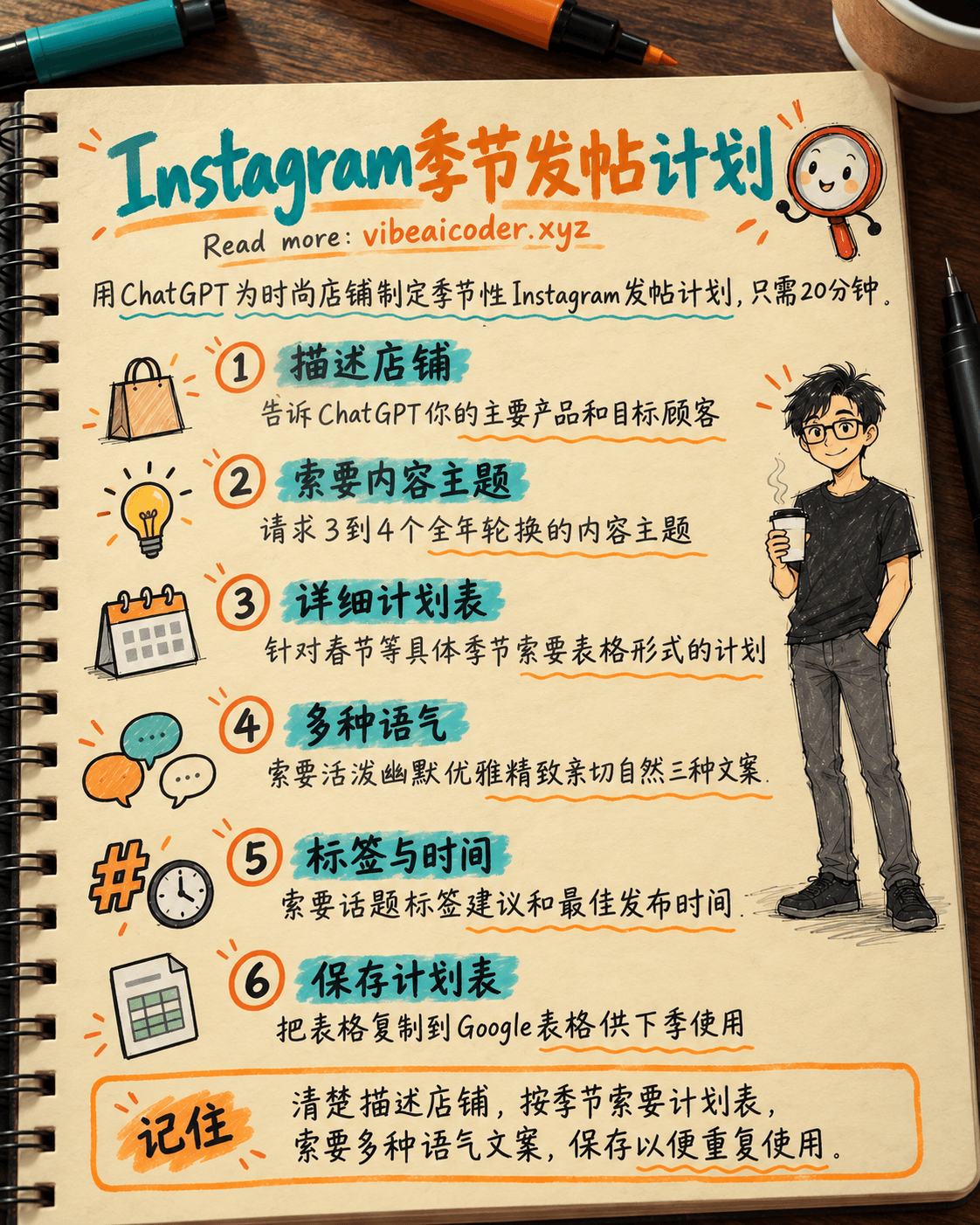 用ChatGPT按季节制定时尚店铺Instagram发帖计划