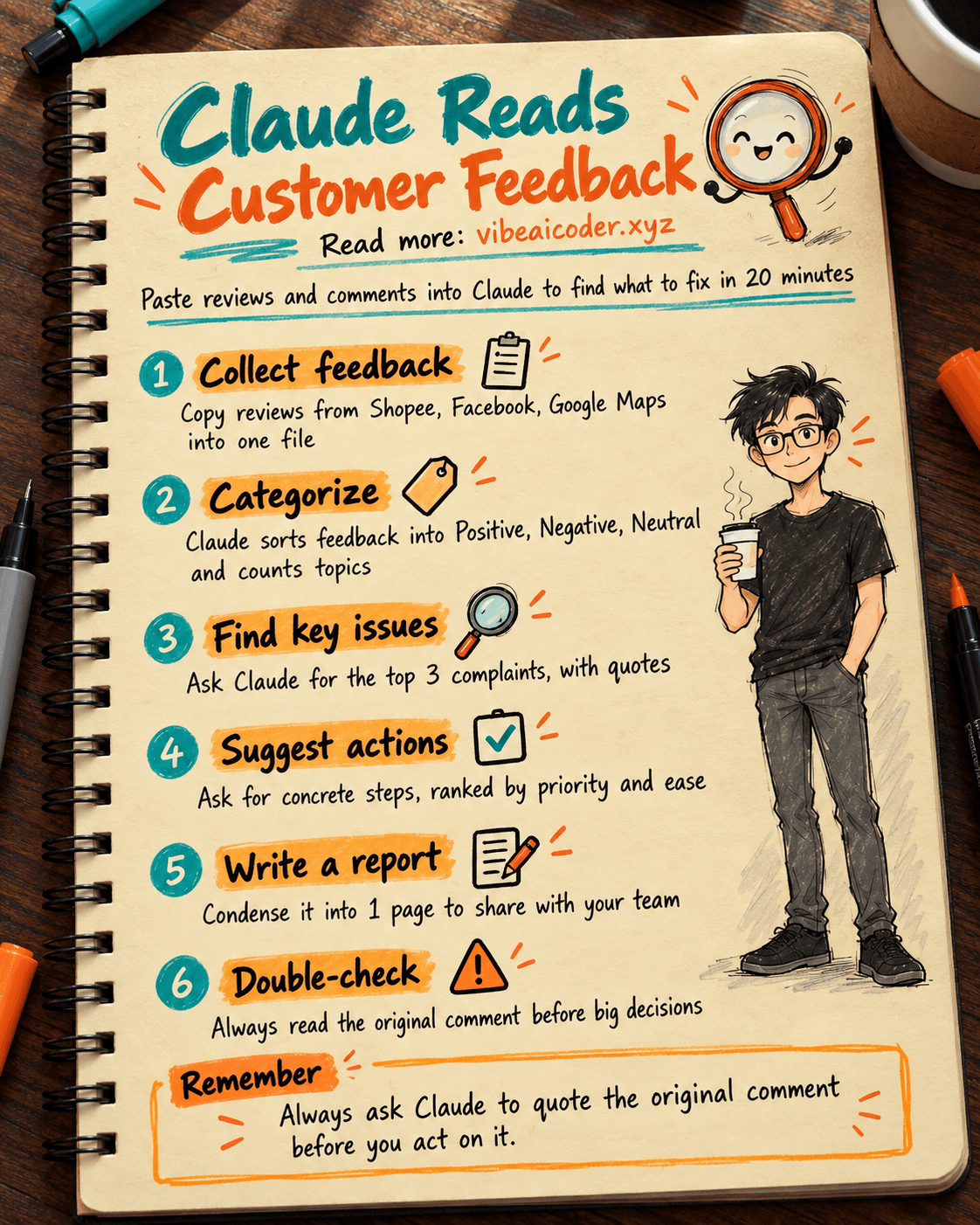 Use Claude to Analyze Customer Feedback and Find What to Improve in 20 Minutes
