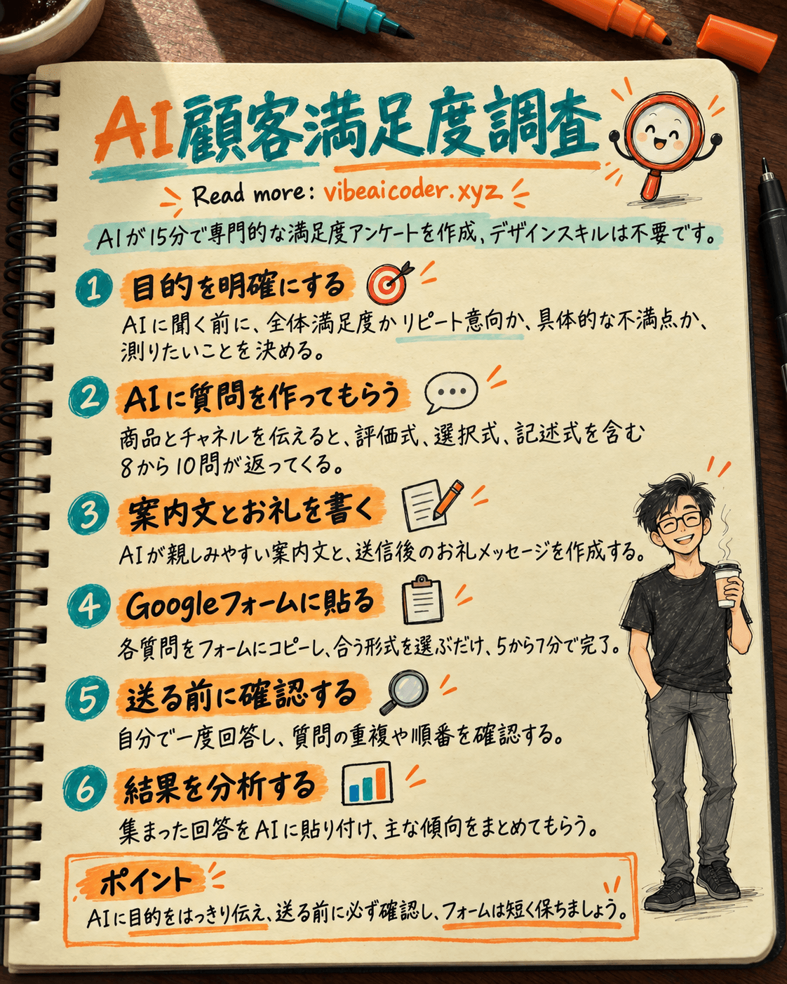 ChatGPTまたはClaudeで顧客満足度アンケートを15分で作る方法