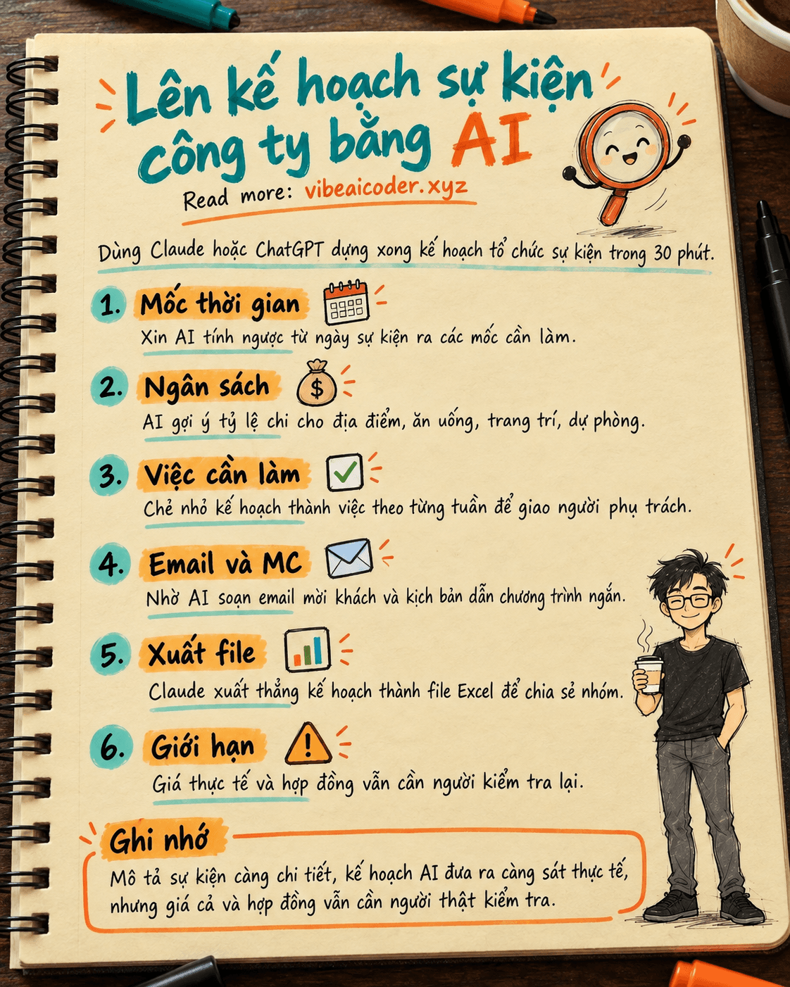 Dùng AI lên kế hoạch tổ chức sự kiện công ty từ A đến Z trong 30 phút