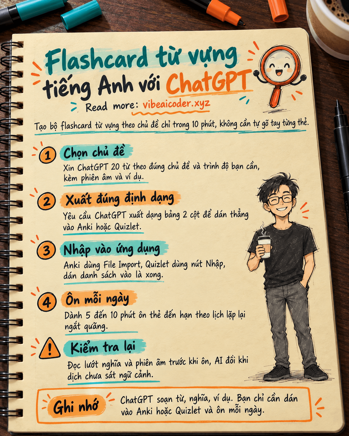 📚 Dùng ChatGPT tạo bộ flashcard học từ vựng tiếng Anh theo chủ đề trong 10 phút