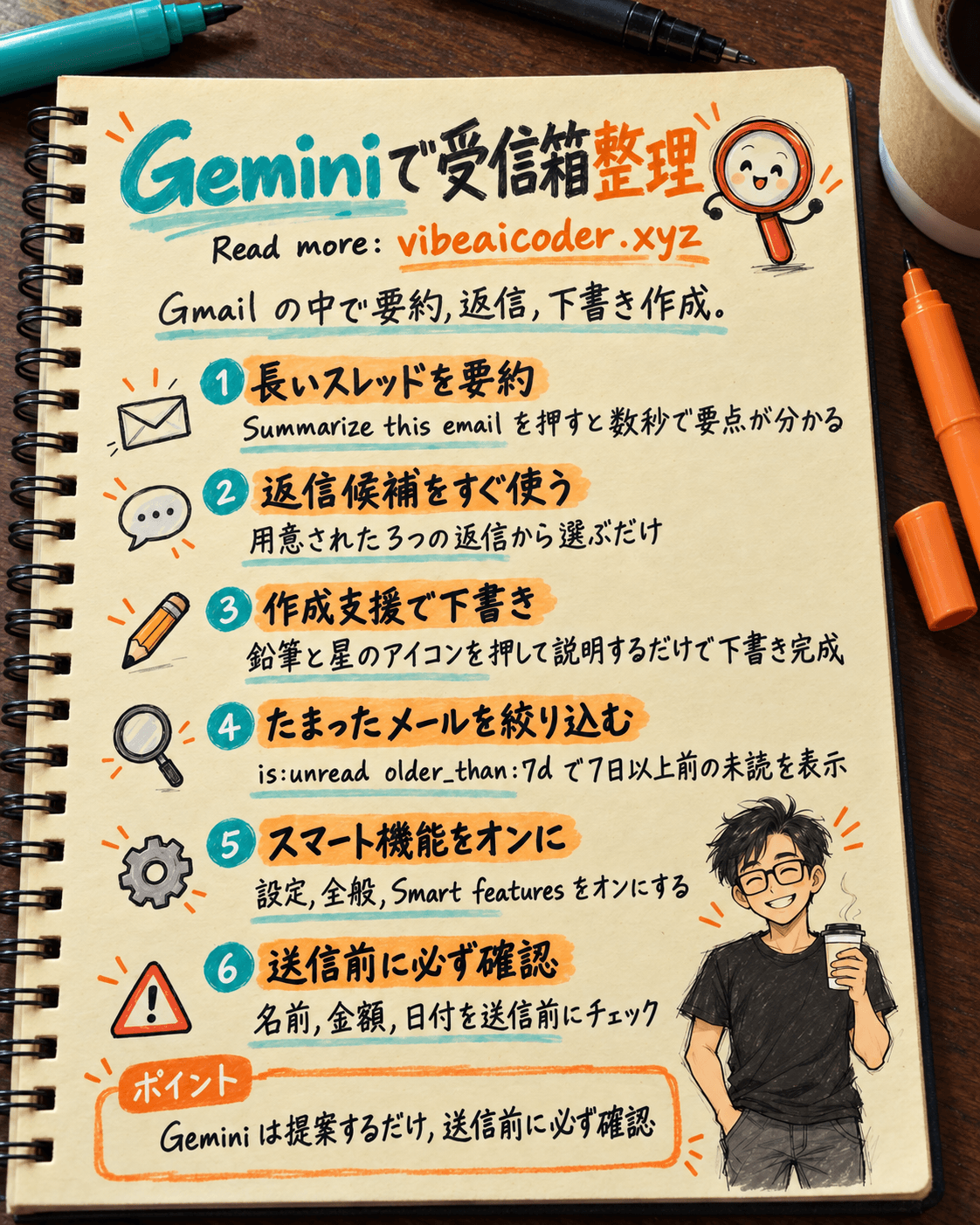 Gmail の Gemini でたまったメールを10分で片付ける