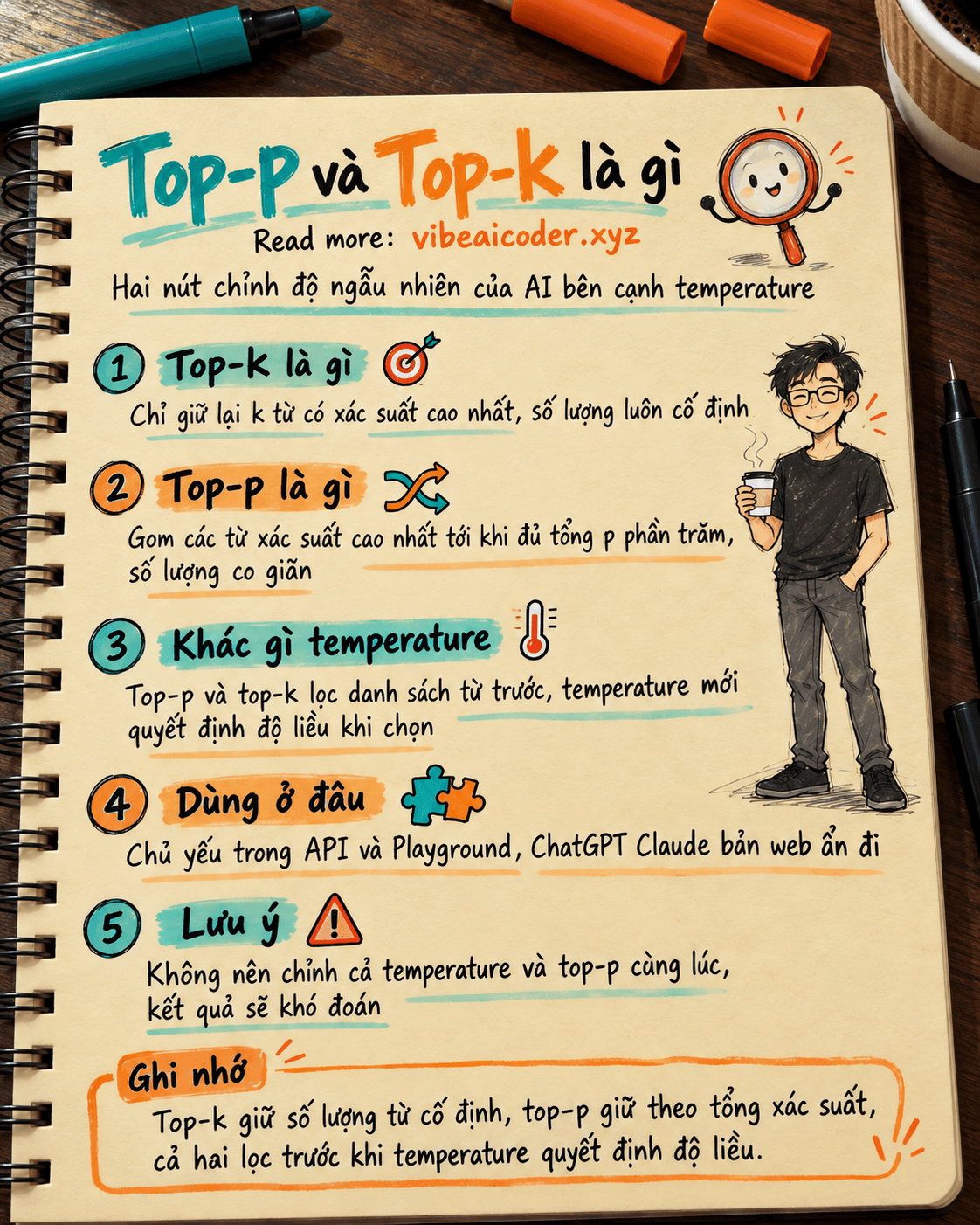 Top-p và Top-k là gì? Hai nút chỉnh độ ngẫu nhiên của AI bên cạnh temperature