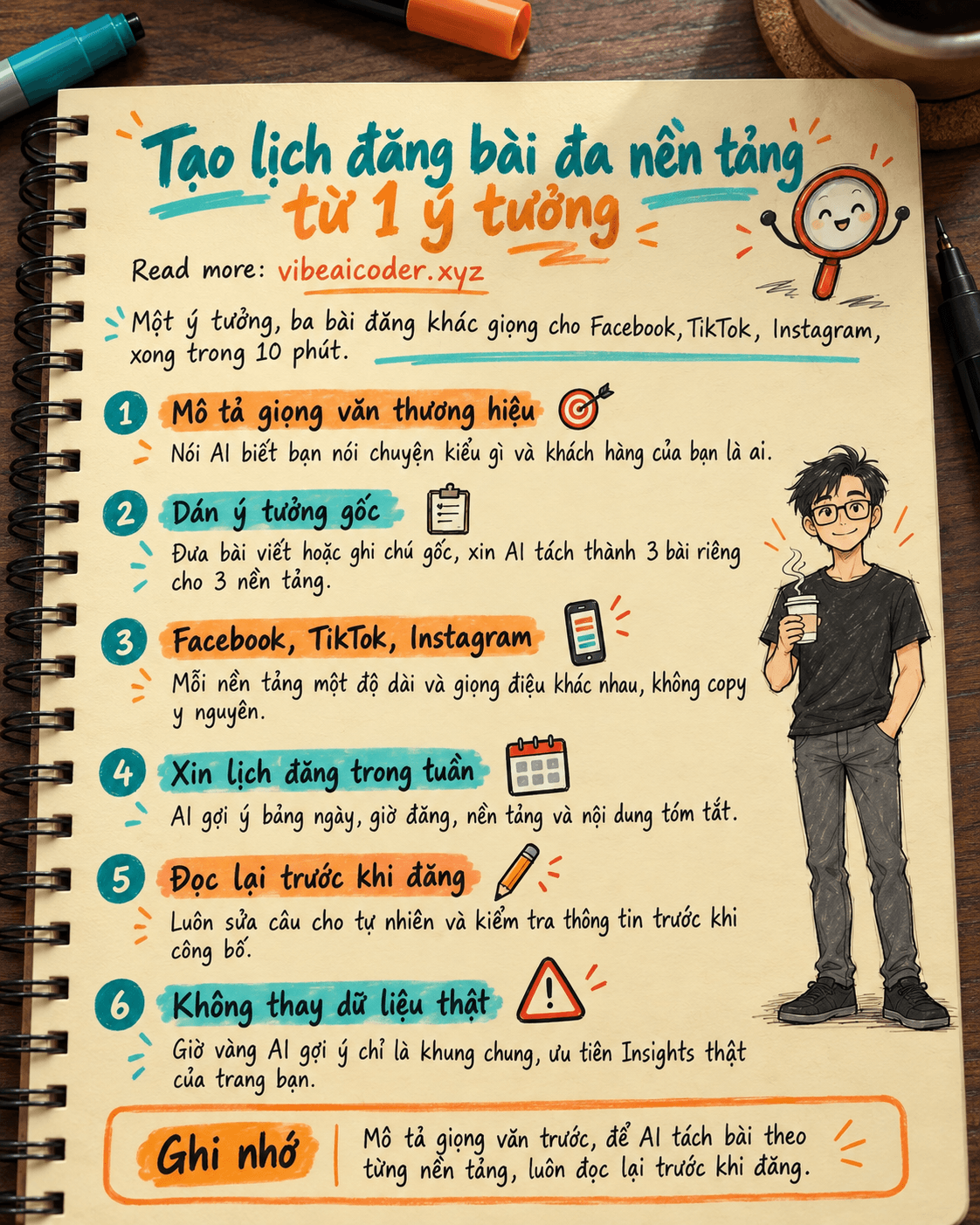 Dùng ChatGPT hoặc Claude tạo lịch đăng bài đa nền tảng từ một ý tưởng trong 10 phút