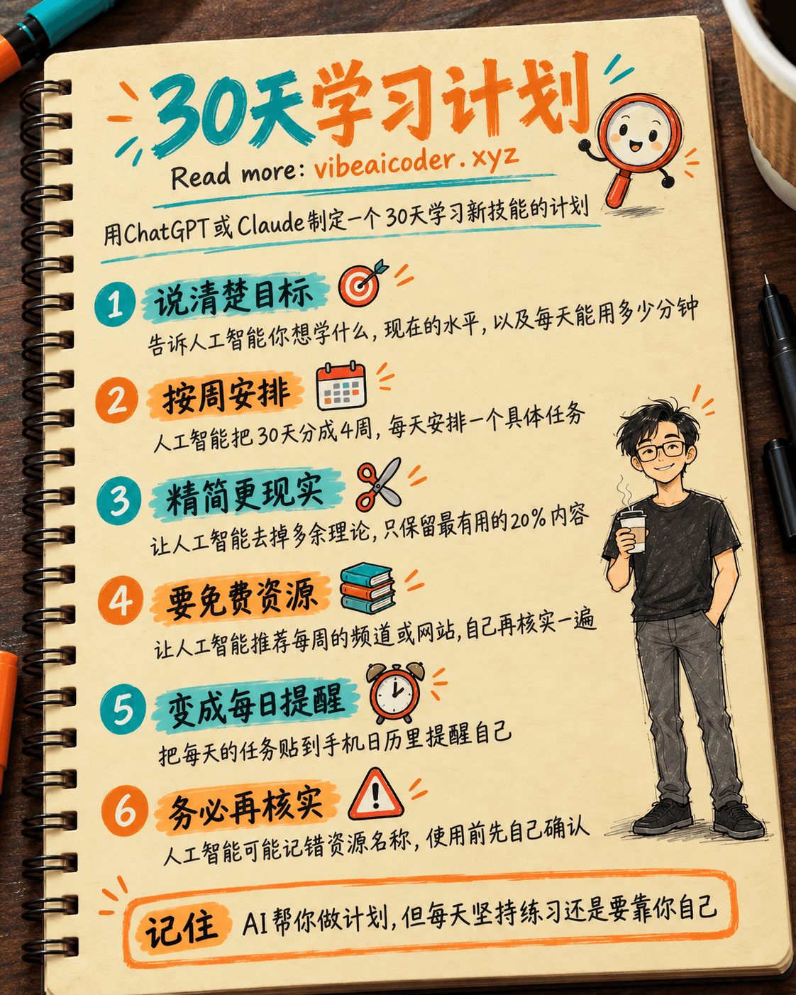 用ChatGPT或Claude制定一个30天学习新技能的计划