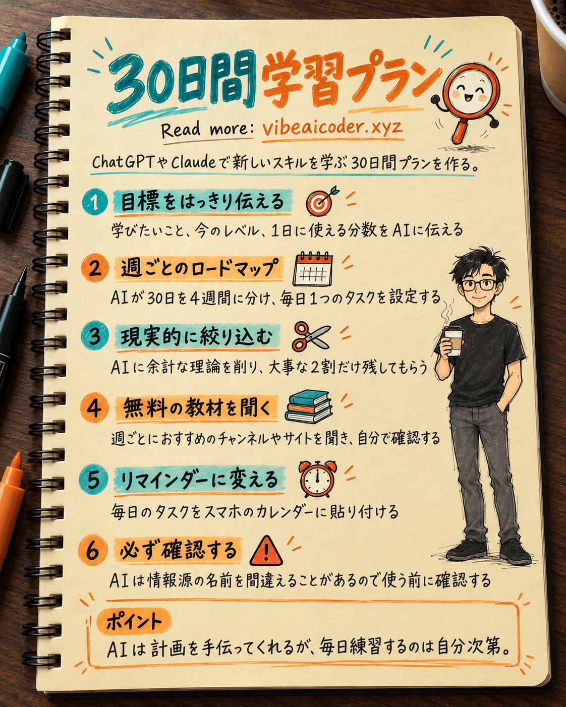 ChatGPTやClaudeで新しいスキルを学ぶ30日間プランを作る
