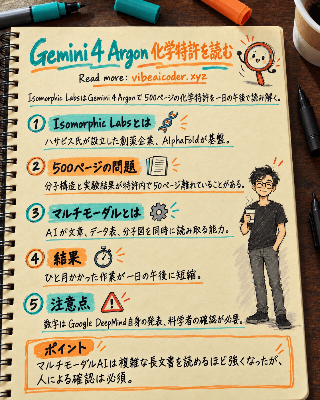 Gemini 4 Argon、500ページの化学特許を一日の午後で読む
