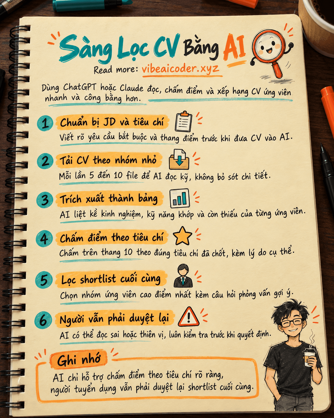 Dùng ChatGPT hoặc Claude sàng lọc CV ứng viên nhanh và công bằng hơn trong 25 phút
