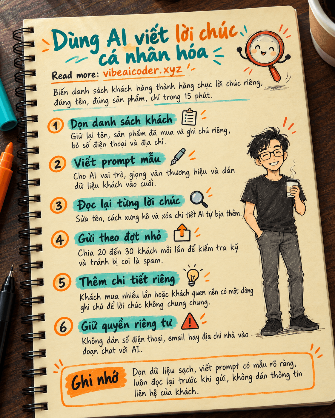 Dùng ChatGPT hoặc Claude viết thiệp và lời chúc cá nhân hóa hàng loạt cho khách hàng dịp lễ trong 15 phút