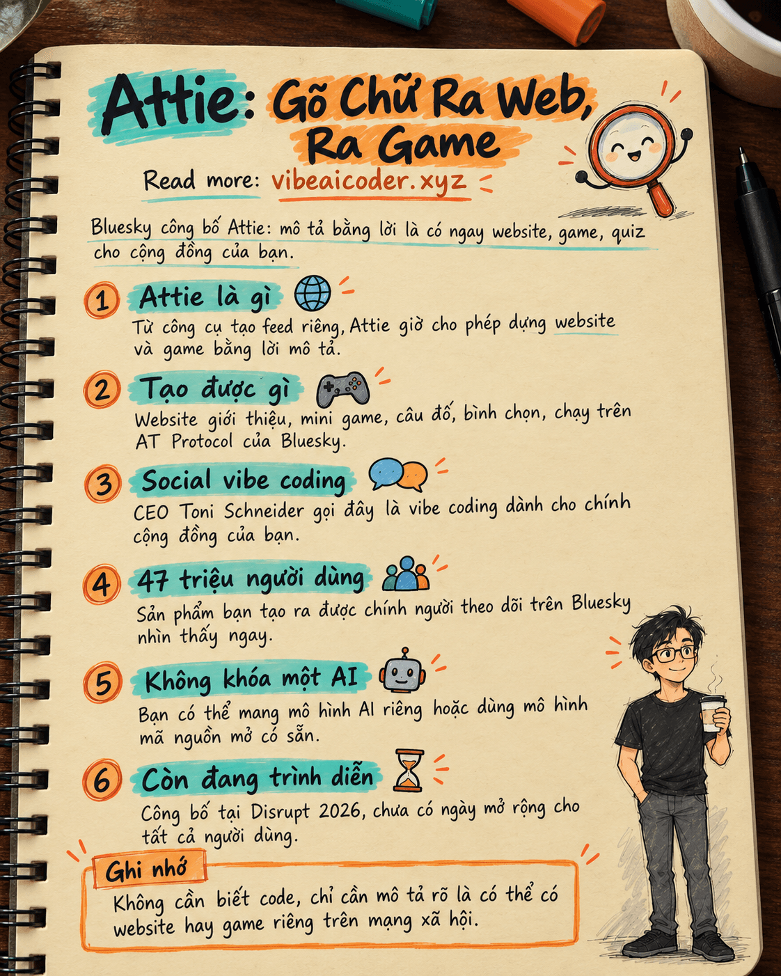 Bluesky ra mắt Attie: gõ vài dòng chữ là có website, có game ngay trên mạng xã hội
