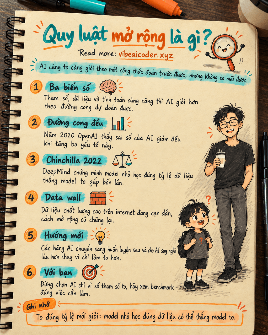 📈 Quy luật mở rộng (Scaling Law) là gì? Vì sao AI càng to càng giỏi, nhưng không thể to mãi