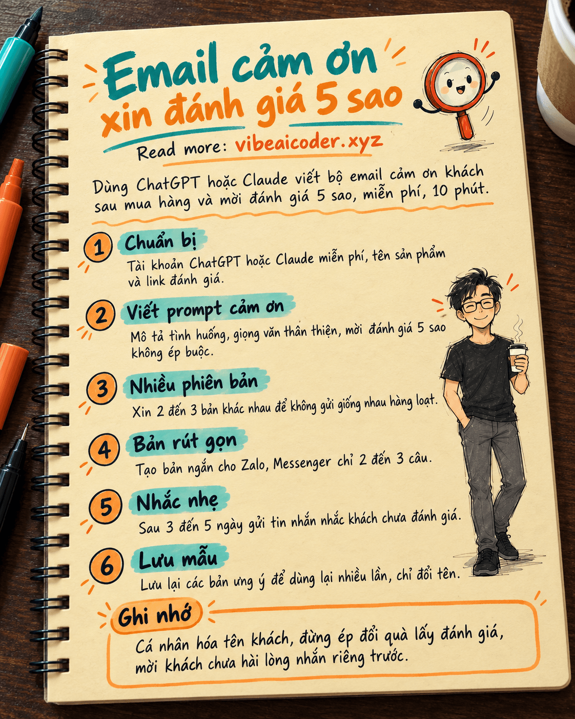 📧 Dùng ChatGPT hoặc Claude viết email cảm ơn sau mua hàng và xin đánh giá 5 sao trong 10 phút