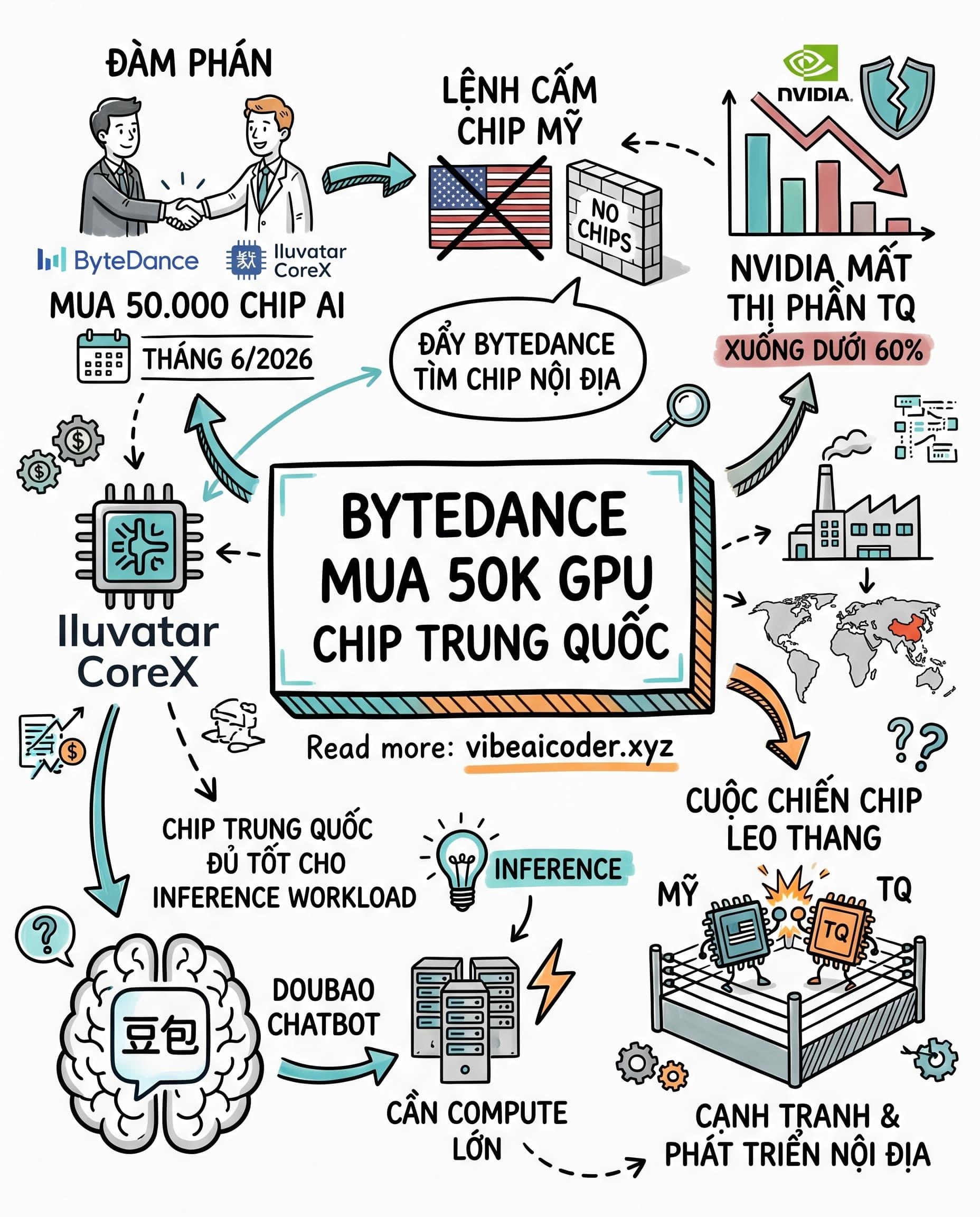 🔥 ByteDance Mua 50.000 Chip AI Nội Địa, Mỹ Mất Dần Thị Phần Trung Quốc