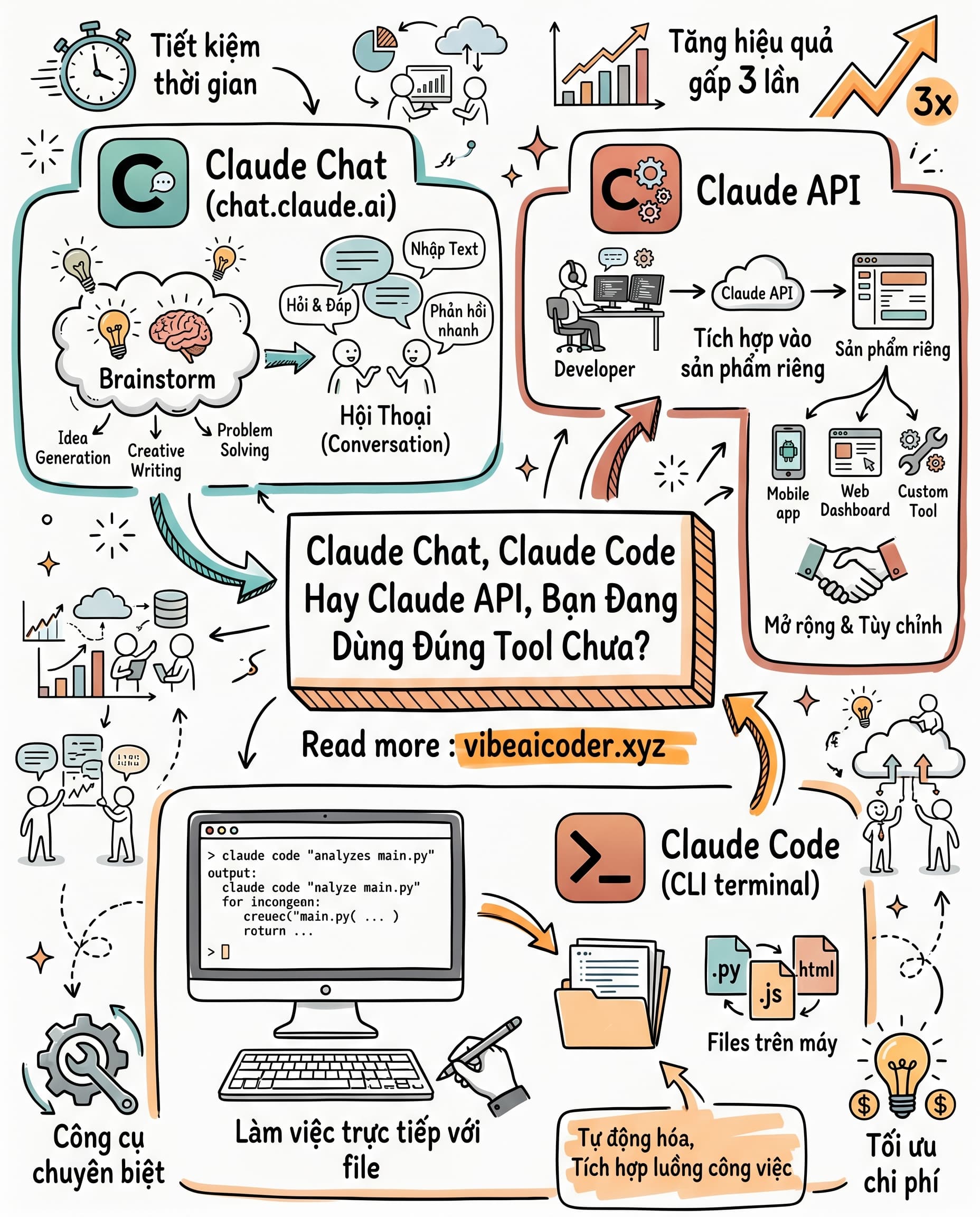 🤔 Claude Chat, Claude Code Hay Claude API, Bạn Đang Dùng Đúng Tool Chưa?