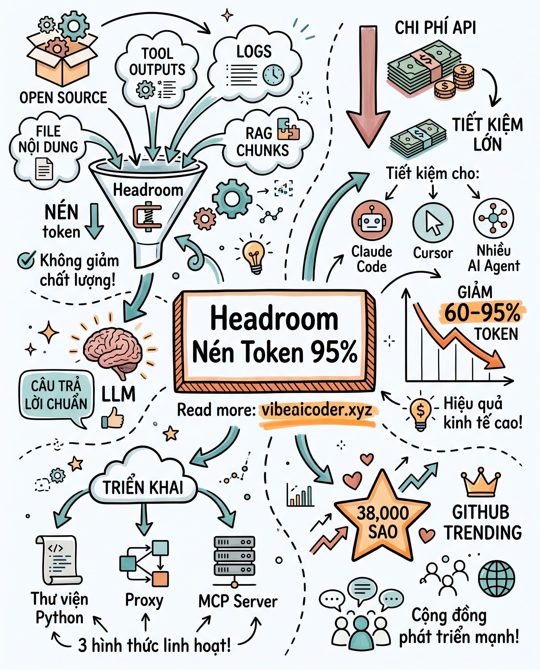 💰 Headroom: Thư viện giảm 95% token LLM, tiết kiệm chi phí API không ngờ