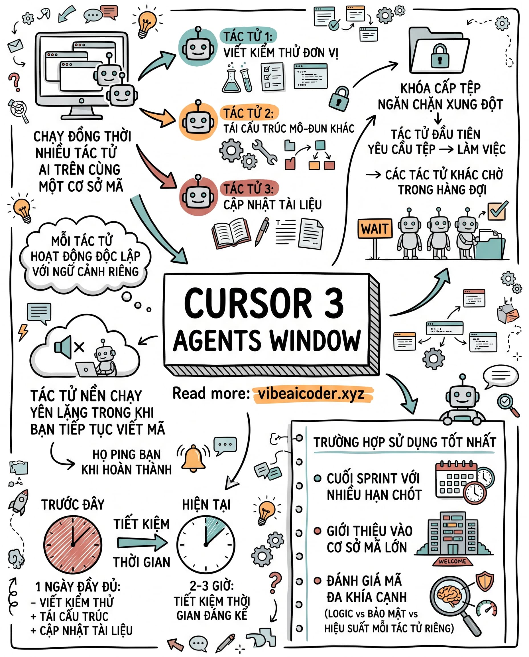 🤖 Cursor 3 Agents Window: Chạy Nhiều AI Agent Song Song, Task Cả Ngày Còn 2 Giờ